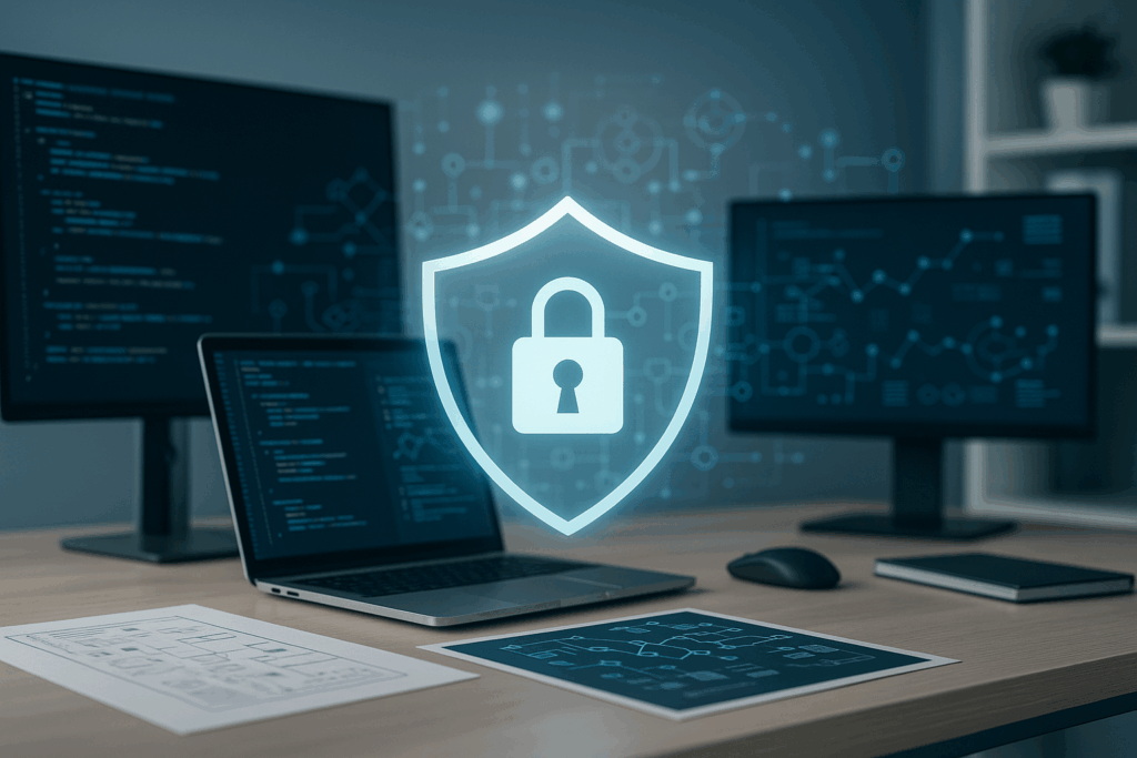 Profesjonalista w pracy, symbolizujący ubezpieczenie OC zawodowego i ochronę kariery. Kamila Zimny.