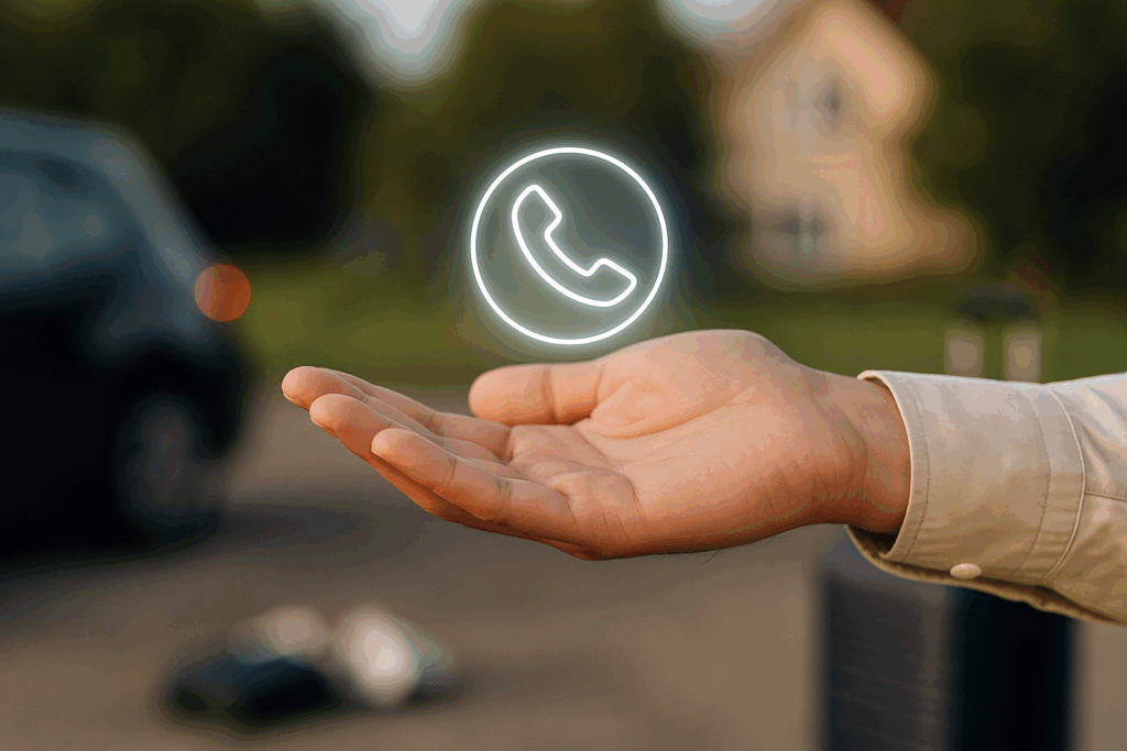 Ręka podająca pomocną dłoń w symbolicznej scenie awaryjnej, ilustrująca ubezpieczenie assistance.