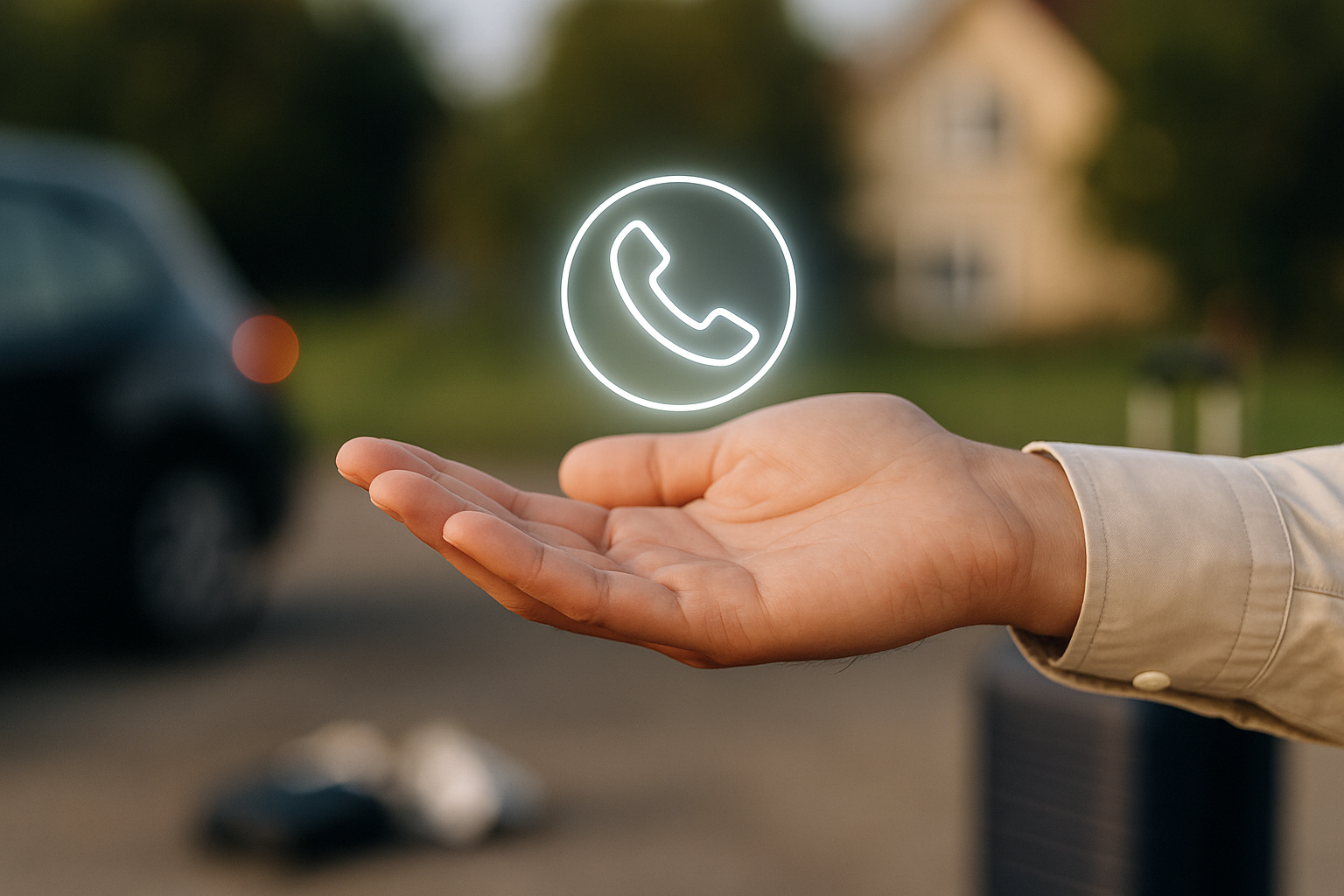 Ręka podająca pomocną dłoń w symbolicznej scenie awaryjnej, ilustrująca ubezpieczenie assistance.